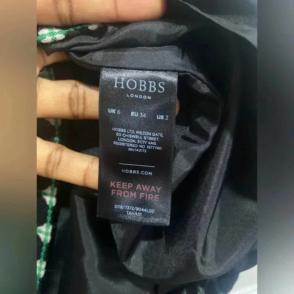 Hobbs London Wool Green and Black Mini Skirt Size 2 - Picture 7 of 9